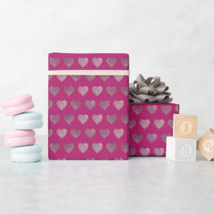 Hearts Glitter Pattern Wrapping Paper