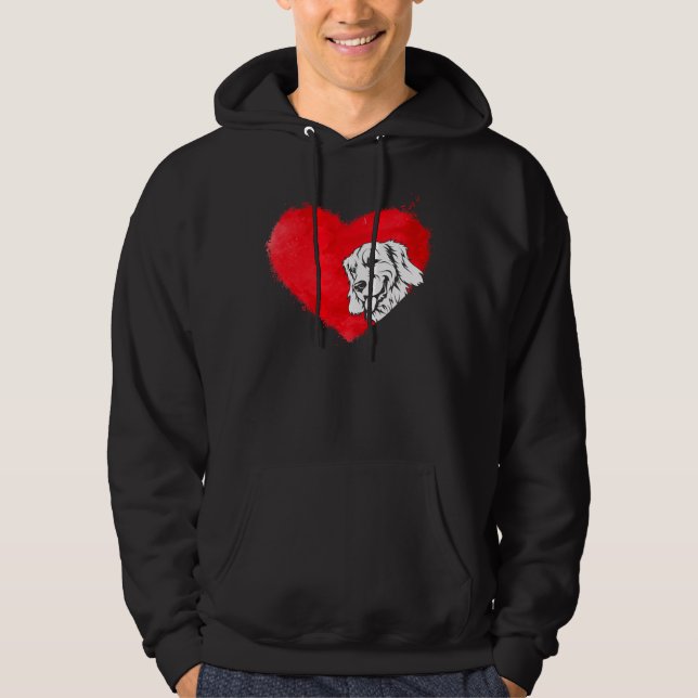 Hearts Golden Retriever Dog Puppy Hoodie (Front)