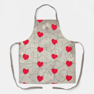 Hearts & Grey All-Over Print Apron