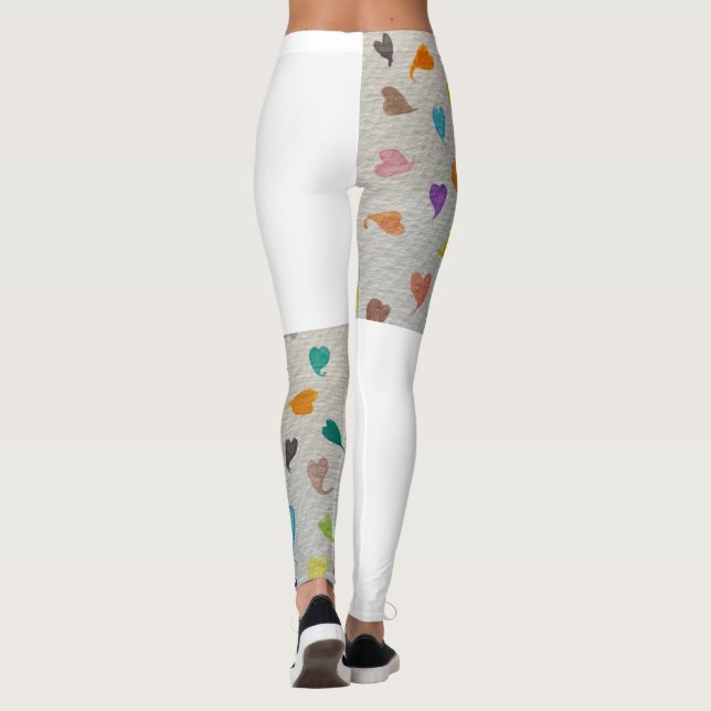 Hearts Half Printed Leggings  (Back)