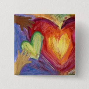 Hearts & Hands Diversity Love Lapel Pin Buttons