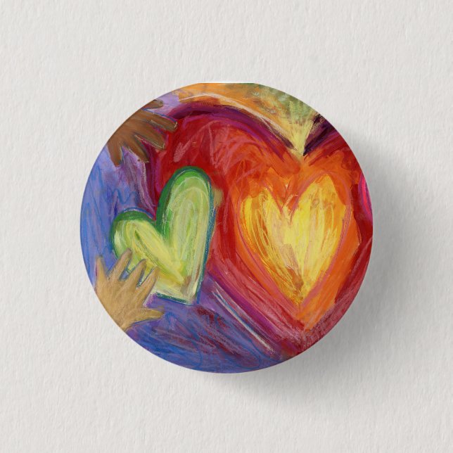 Hearts & Hands Diversity Love Lapel Pin Buttons (Front)