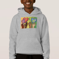Hearts & Hands Love Diversity Art Custom Hoodie