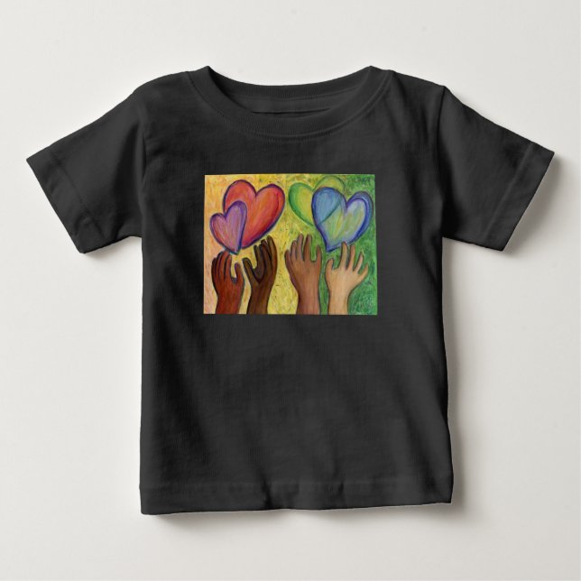 Hearts & Hands Love Diversity Art Custom Shirt (Front)