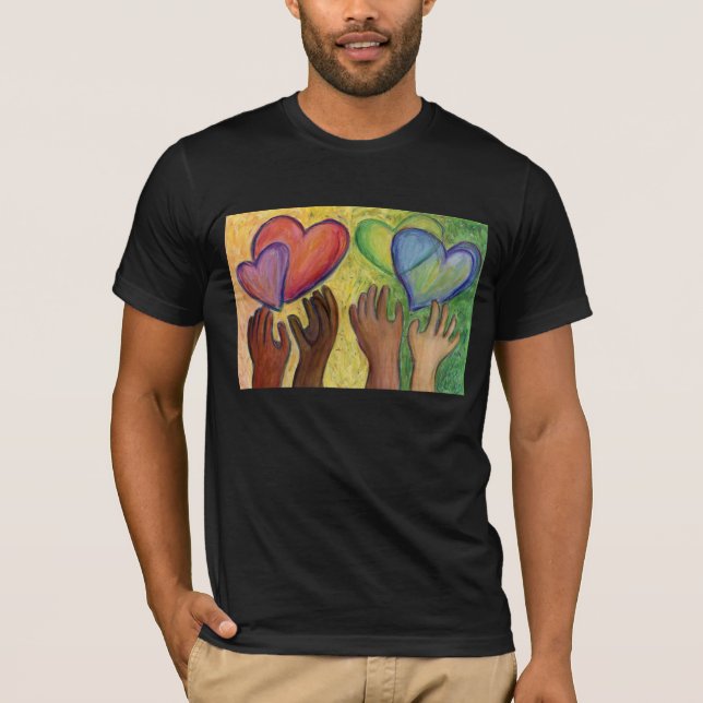 Hearts & Hands Love Diversity Art Custom Shirts (Front)