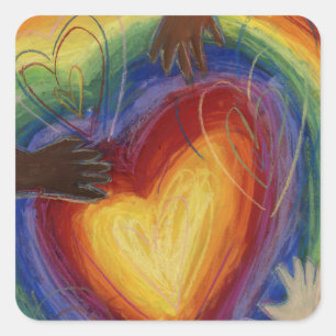 Hearts & Hands Love Diversity Art Decal Stickers