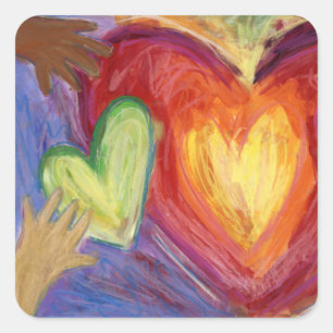 Hearts & Hands Love Diversity Art Decal Stickers