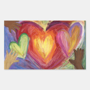 Hearts & Hands Love Diversity Art Decal Stickers