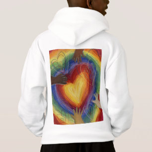 Hearts & Hands Love Diversity Art DEI Hoodie