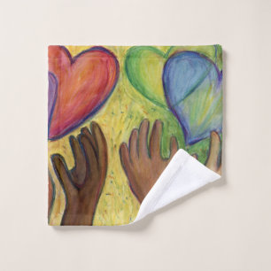 Hearts & Hands Love Diversity Art Towel