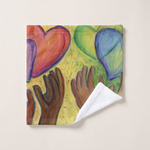 Hearts & Hands Love Diversity Art Towel