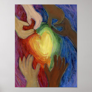 Hearts & Hands Love Painting Art Poster Print