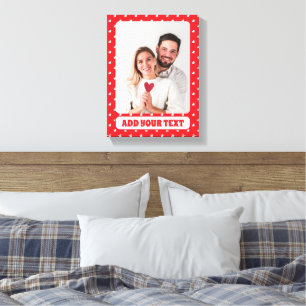 Hearts Happy Valentine’s Day Modern Love Pattern Canvas Print