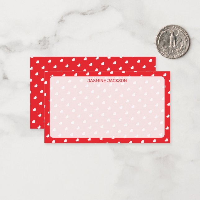 Hearts Happy Valentine’s Day Modern Love Pattern Card (Front/Back In Situ)