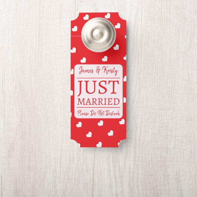 Hearts Happy Valentine’s Day Modern Love Pattern Door Hanger (On Knob)
