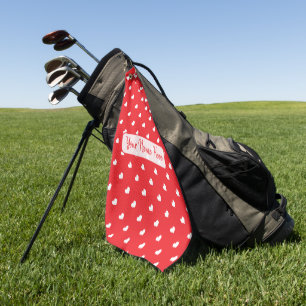 Hearts Happy Valentine’s Day Modern Love Pattern Golf Towel