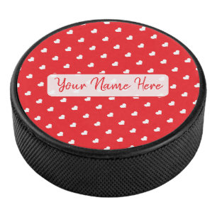 Hearts Happy Valentine’s Day Modern Love Pattern Hockey Puck