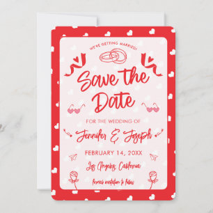 Hearts Happy Valentine’s Day Modern Love Pattern Invitation