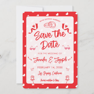 Hearts Happy Valentine’s Day Modern Love Pattern Invitation