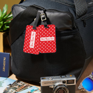 Hearts Happy Valentine’s Day Modern Love Pattern Luggage Tag