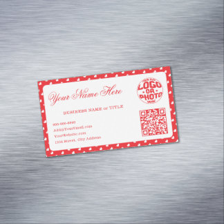 Hearts Happy Valentine’s Day Modern Love Pattern Magnetic Business Card