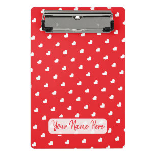 Hearts Happy Valentine’s Day Modern Love Pattern Mini Clipboard