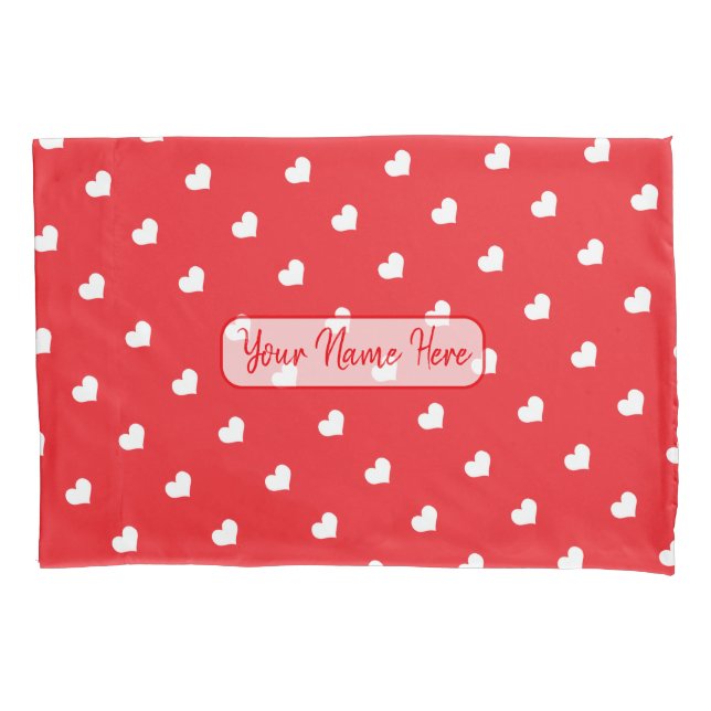 Hearts Happy Valentine’s Day Modern Love Pattern Pillowcase (Front)