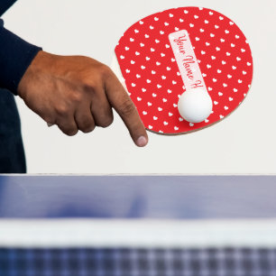 Hearts Happy Valentine’s Day Modern Love Pattern Ping Pong Paddle