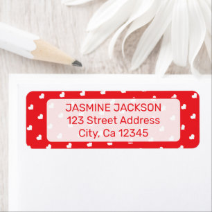 Hearts Happy Valentine’s Day Modern Love Pattern Return Address Label