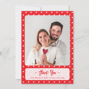 Hearts Happy Valentine’s Day Modern Love Pattern Thank You Card