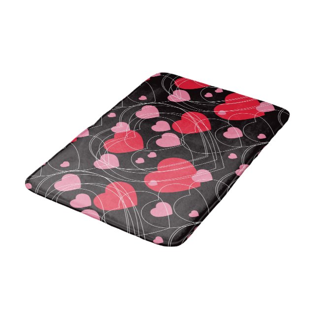 Hearts, hearts, hearts bath mat (Angled)