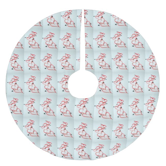 HEARTS HEARTS HEARTS CHRISTMAS TREE SKIRT (Front)