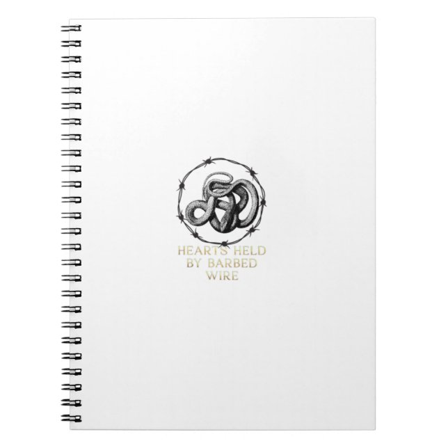 Hearts Held by Barbed Wire Notebook (Front)