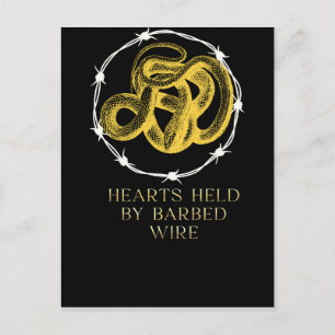 Hearts Held by Barbed Wire Postcard
