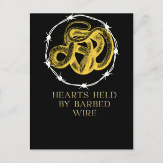 Hearts Held by Barbed Wire Postcard