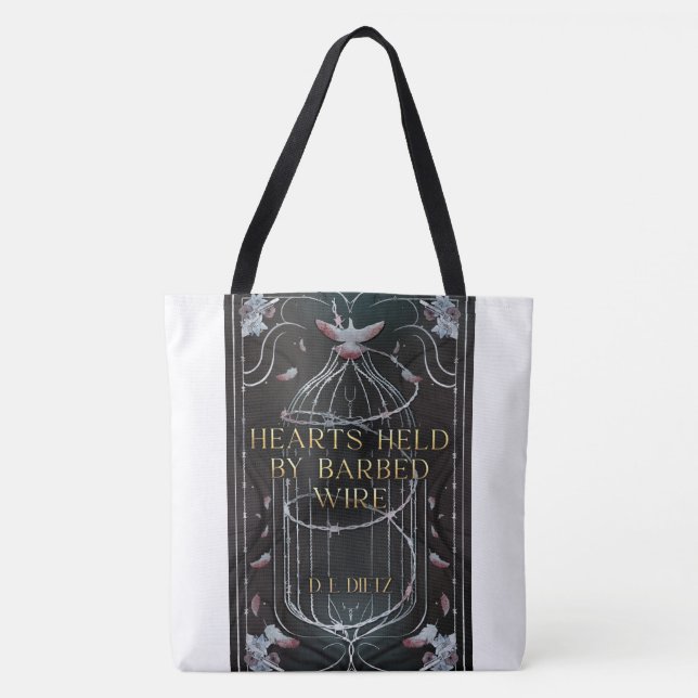 Hearts Held by Barbed Wire Tote (Front)