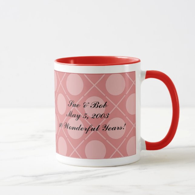 Hearts Hugs & Kisses Customisable Pink Photo Mug (Right)
