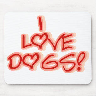 Hearts I Love Dogs Mouse Pad