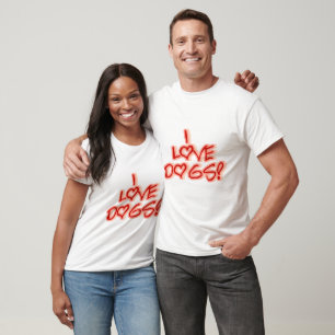 Hearts I Love Dogs Tshirts and Gifts
