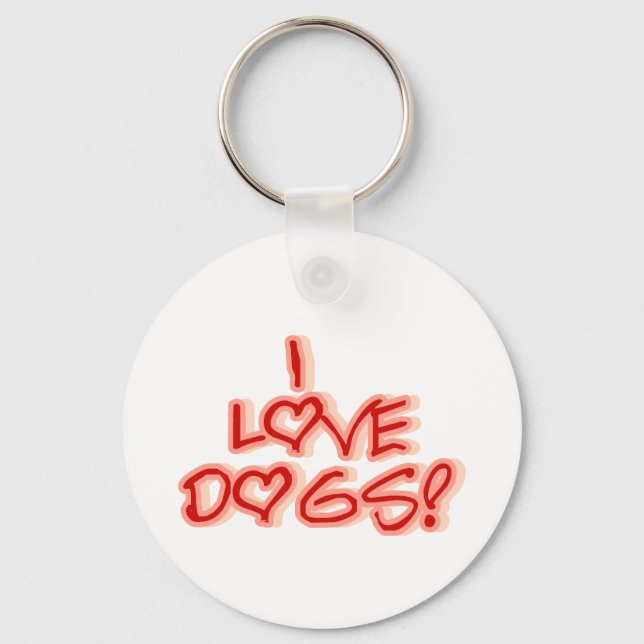 Hearts I Love Dogs Tshirts and Gifts Key Ring (Front)