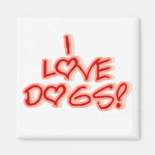 Hearts I Love Dogs Tshirts and Gifts Magnet