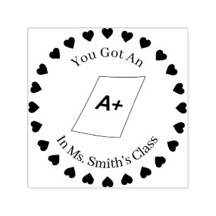 Hearts in a Circle, Teacher A+ Self-inking Stamp