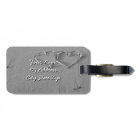 Hearts in beach sand luggage tag for newly weds
