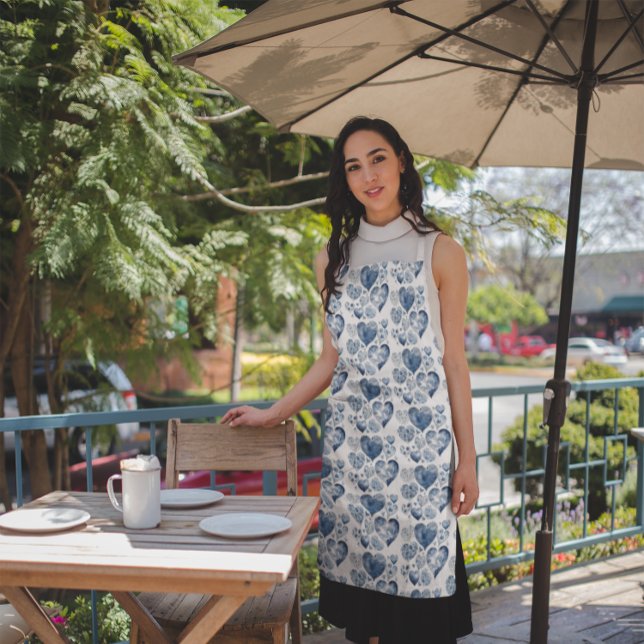 Hearts in Delft Blue  Apron (Creator Uploaded)