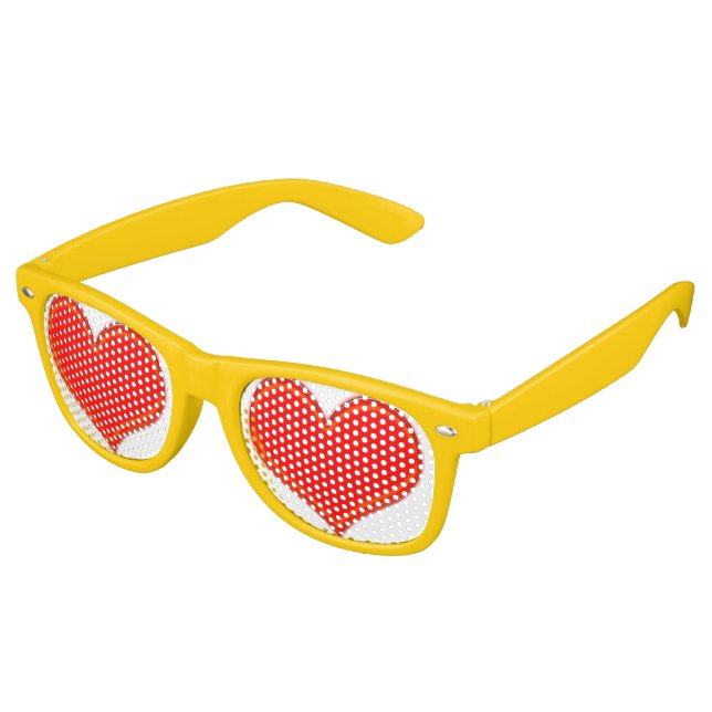 Hearts, In Love Retro Sunglasses (Angled)