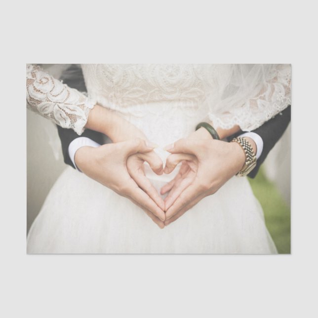 Hearts in Our Hands Wedding Tissue Paper (Front)
