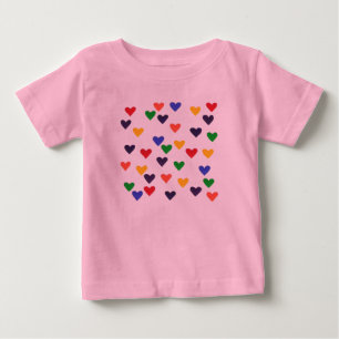 Hearts in the Colours of the Rainbow tshirts