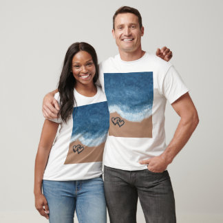 Hearts in the Sand by the Ocean T-Shirt