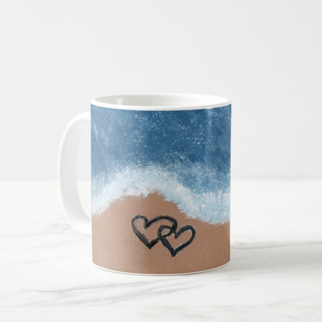 Hearts in the Sand Coffee Mug (Front Left)