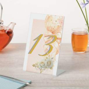 Hearts in the sand destination beach wedding table pedestal sign